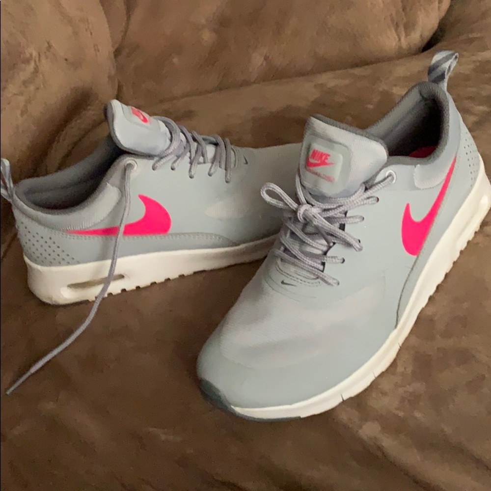Grey and Pink Nike Air Max Thea Sneakers!